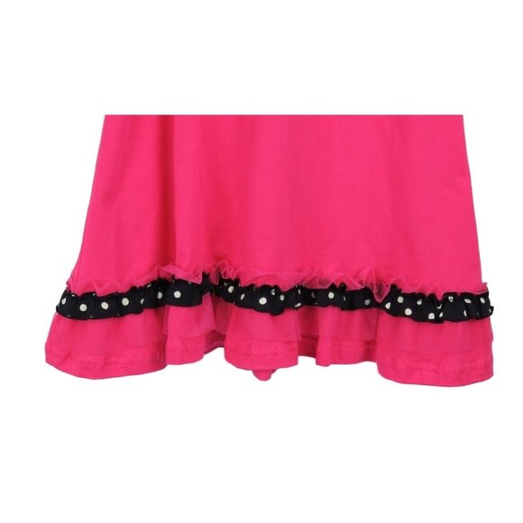 KoKo Nut Dress Girls Size 7 Pink Polka Dot Lace Trim Long Sleeve NWT - Picture 4 of 7
